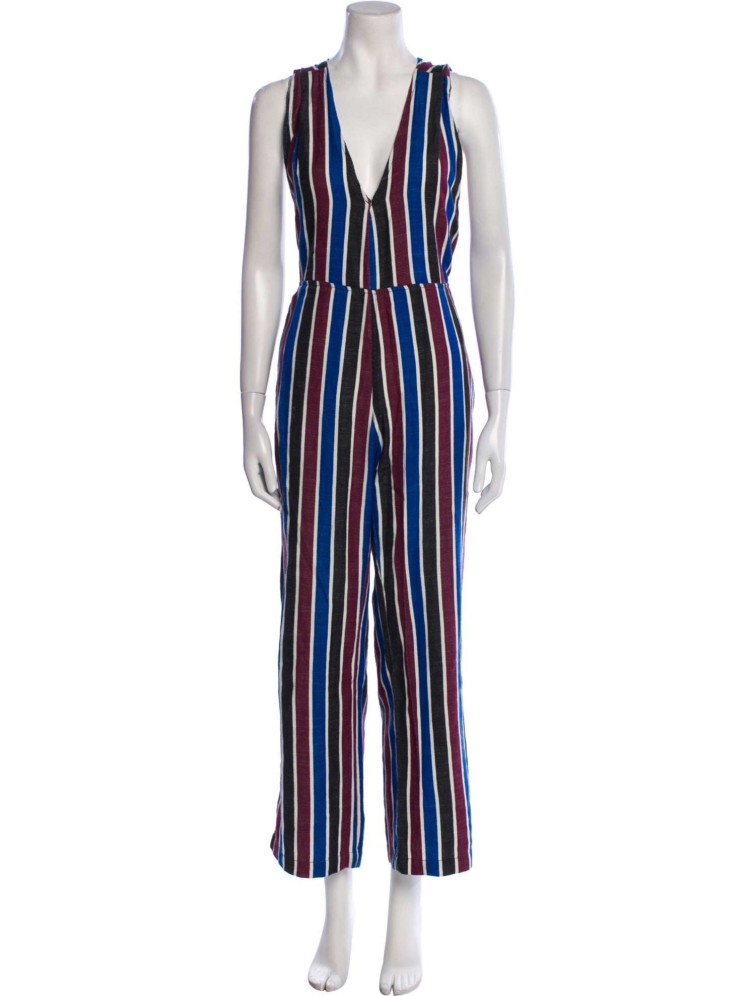Barney's New York Striped V-Neck Jumpsuit