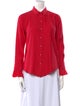 Barney's New York Silk Long Sleeve Button-Up Top