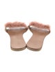 Barney's New York Leather Feather Trim Mules