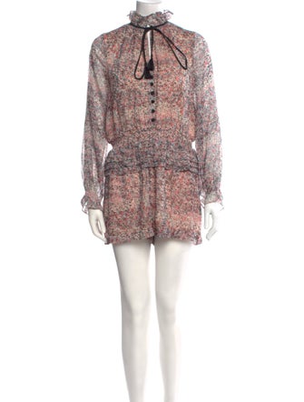 Barney's New York Floral Print Mock Neck Romper