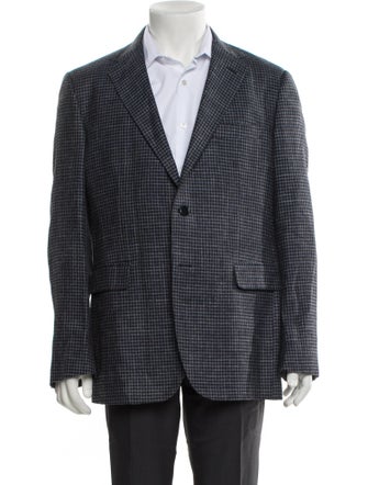 Barney's New York Wool Plaid Print Blazer