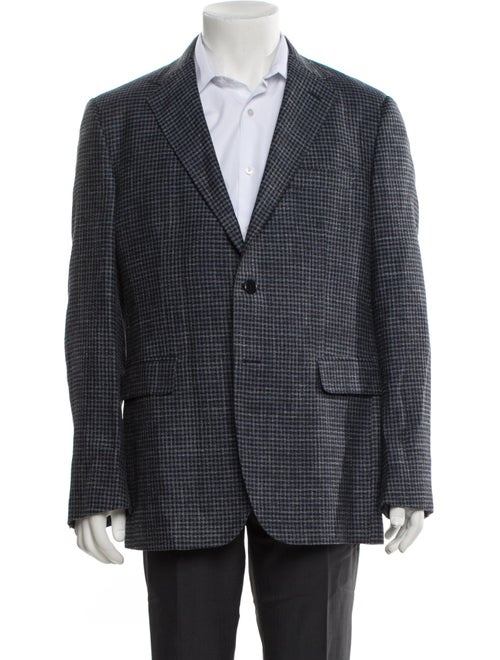 Barney's New York Wool Plaid Print Blazer