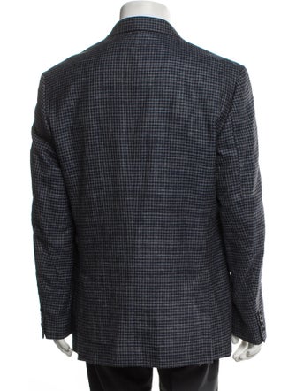 Barney's New York Wool Plaid Print Blazer
