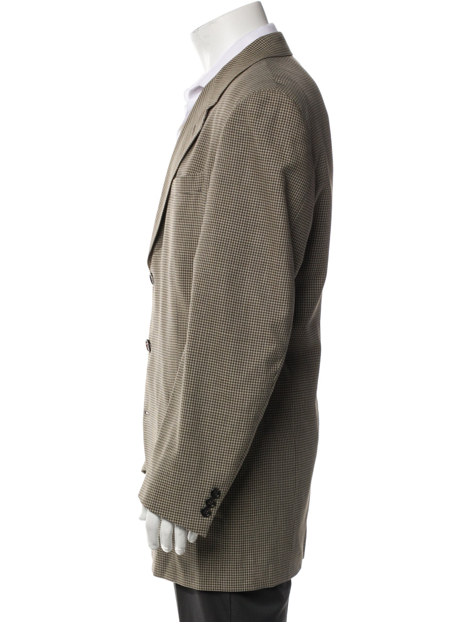 Barney's New York Virgin Wool Plaid Print Jacket