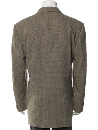 Barney's New York Virgin Wool Plaid Print Jacket