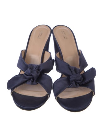 Barney's New York Satin Bow Accents Slides