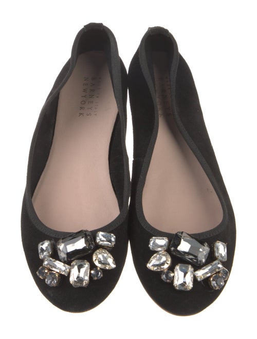 Barney's New York Suede Crystal Embellishments Ballet Flats