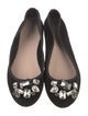 Barney's New York Suede Crystal Embellishments Ballet Flats