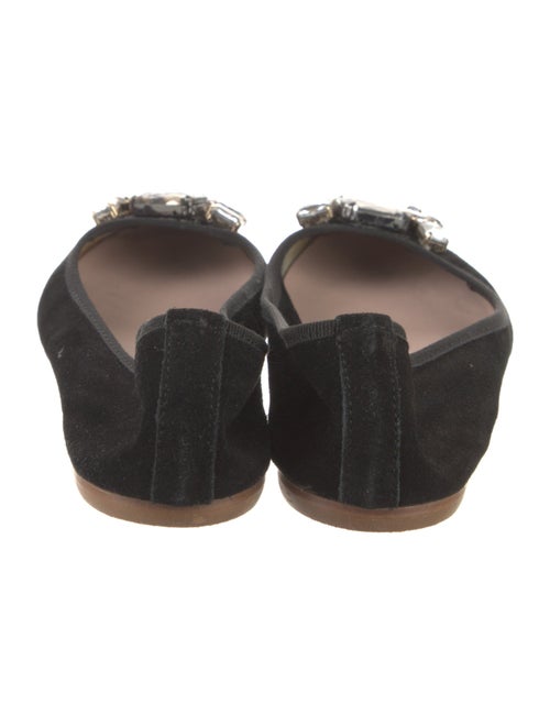 Barney's New York Suede Crystal Embellishments Ballet Flats