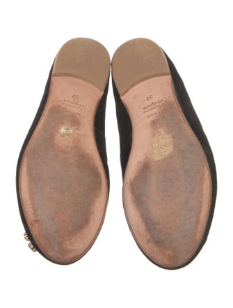 Barney's New York Suede Crystal Embellishments Ballet Flats