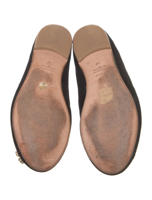 Barney's New York Suede Crystal Embellishments Ballet Flats