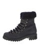 Barney's New York Leather Faux Fur Trim Combat Boots