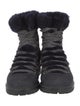Barney's New York Leather Faux Fur Trim Combat Boots