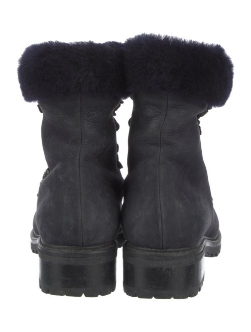 Barney's New York Leather Faux Fur Trim Combat Boots