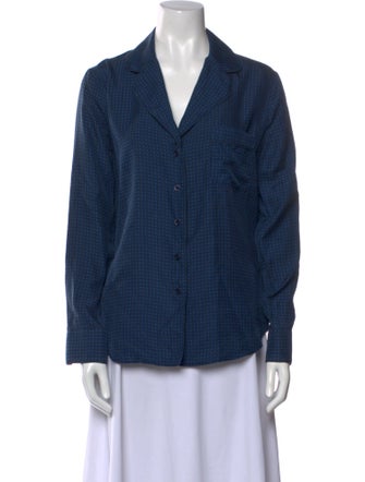 Barney's New York Silk Long Sleeve Button-Up Top