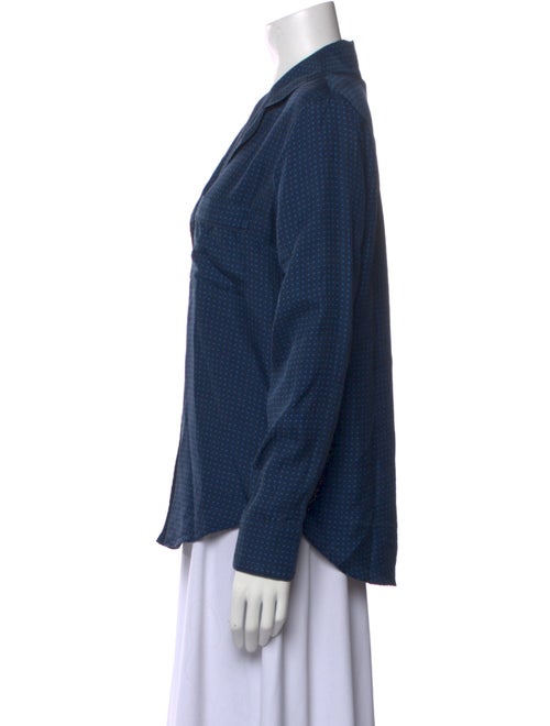 Barney's New York Silk Long Sleeve Button-Up Top