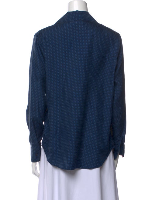 Barney's New York Silk Long Sleeve Button-Up Top