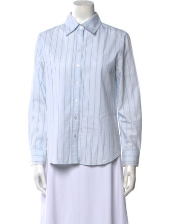 Barney's New York Striped Long Sleeve Button-Up Top