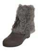 Barney's New York Suede Fur Trim Lace-Up Boots