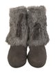 Barney's New York Suede Fur Trim Lace-Up Boots