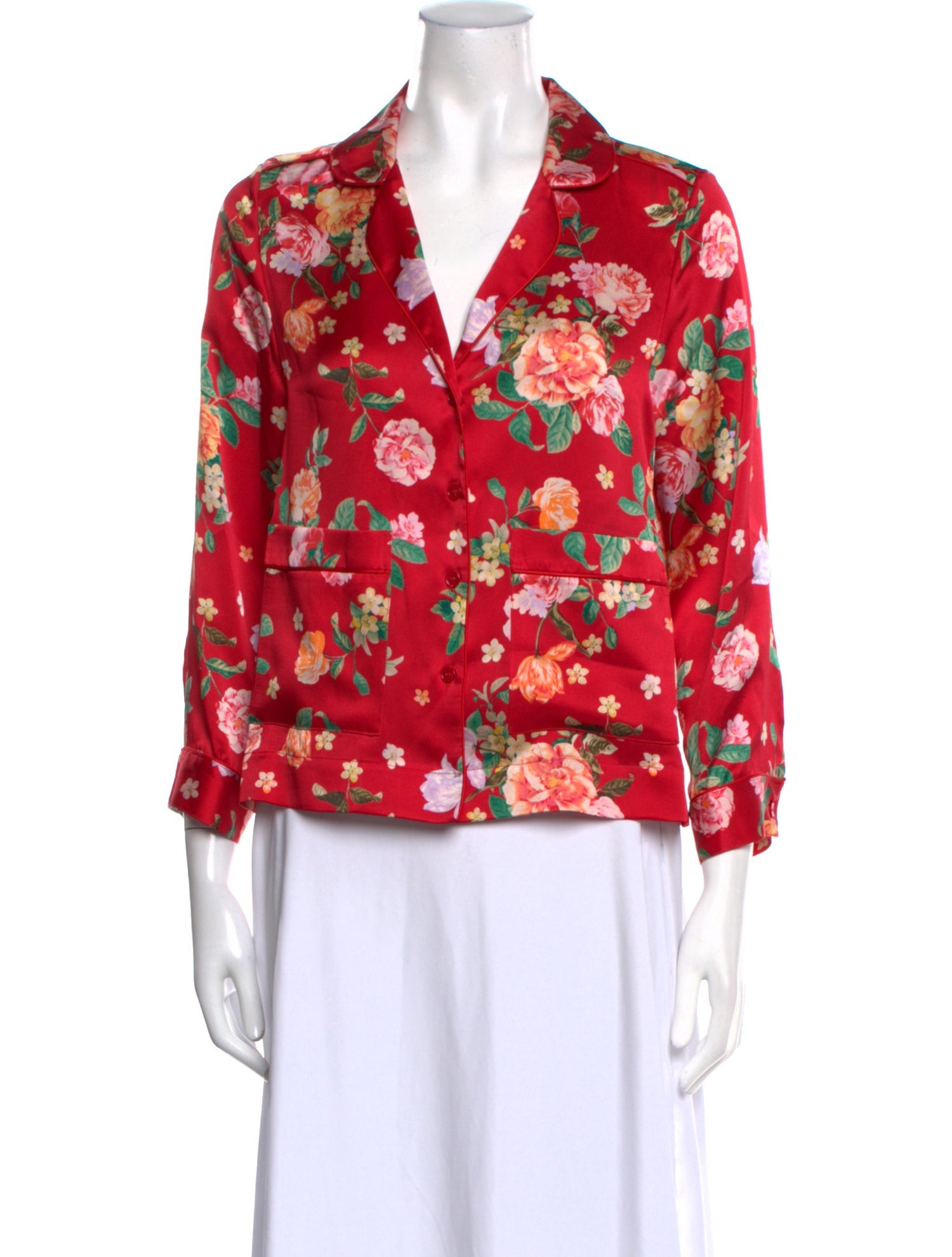 Barney's New York Silk Floral Print Blouse
