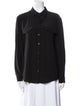 Barney's New York Silk Long Sleeve Button-Up Top