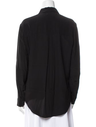 Barney's New York Silk Long Sleeve Button-Up Top
