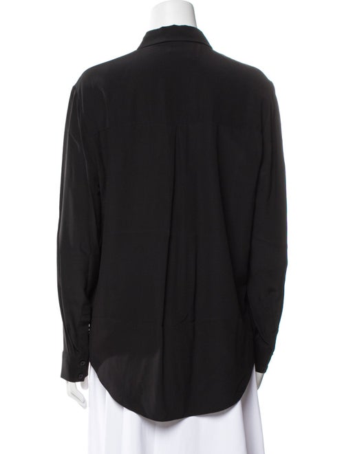 Barney's New York Silk Long Sleeve Button-Up Top