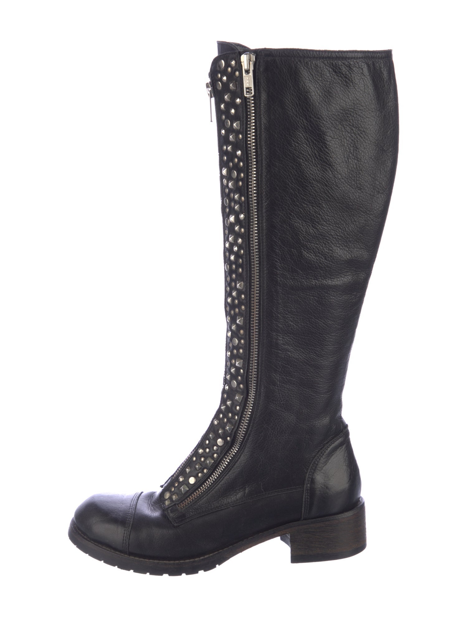 Barney's New York Leather Studded Accents Boots