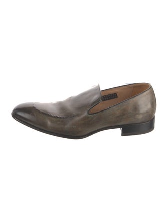 Barney's New York Leather Distressed Accents Dress Loafers
