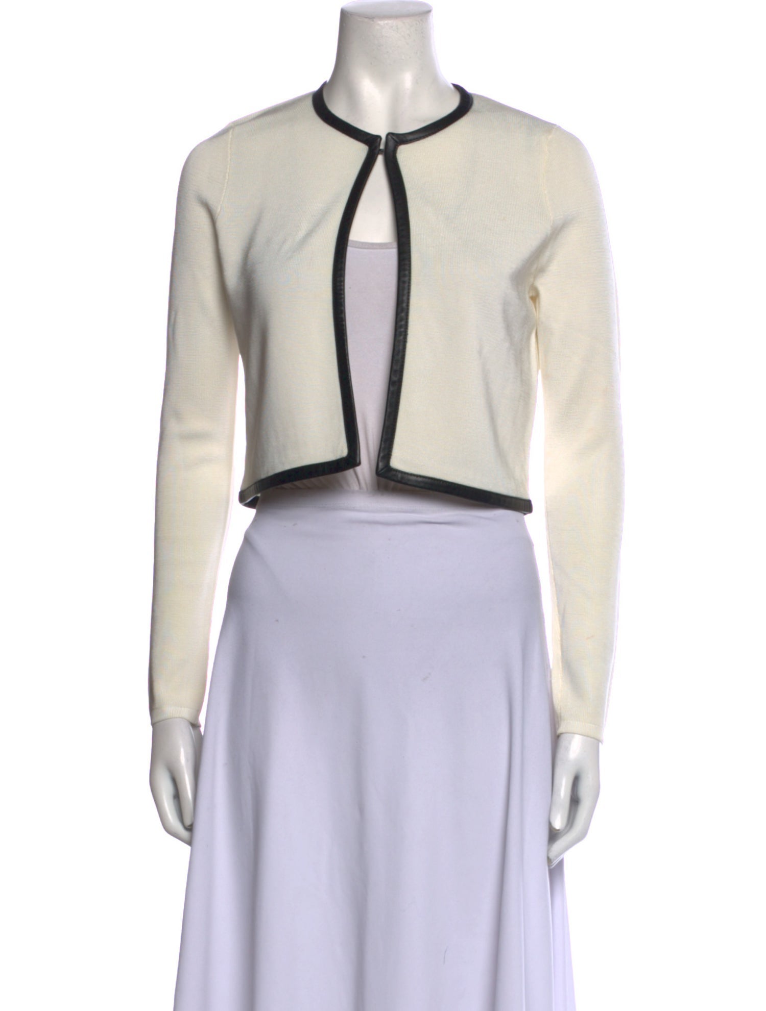 Barney's New York Crew Neck Long Sleeve Crop Top