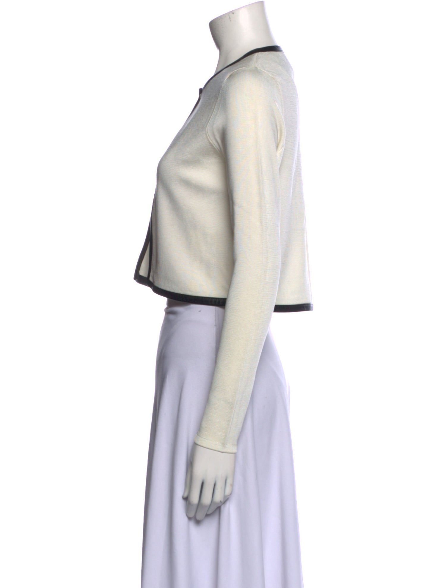 Barney's New York Crew Neck Long Sleeve Crop Top