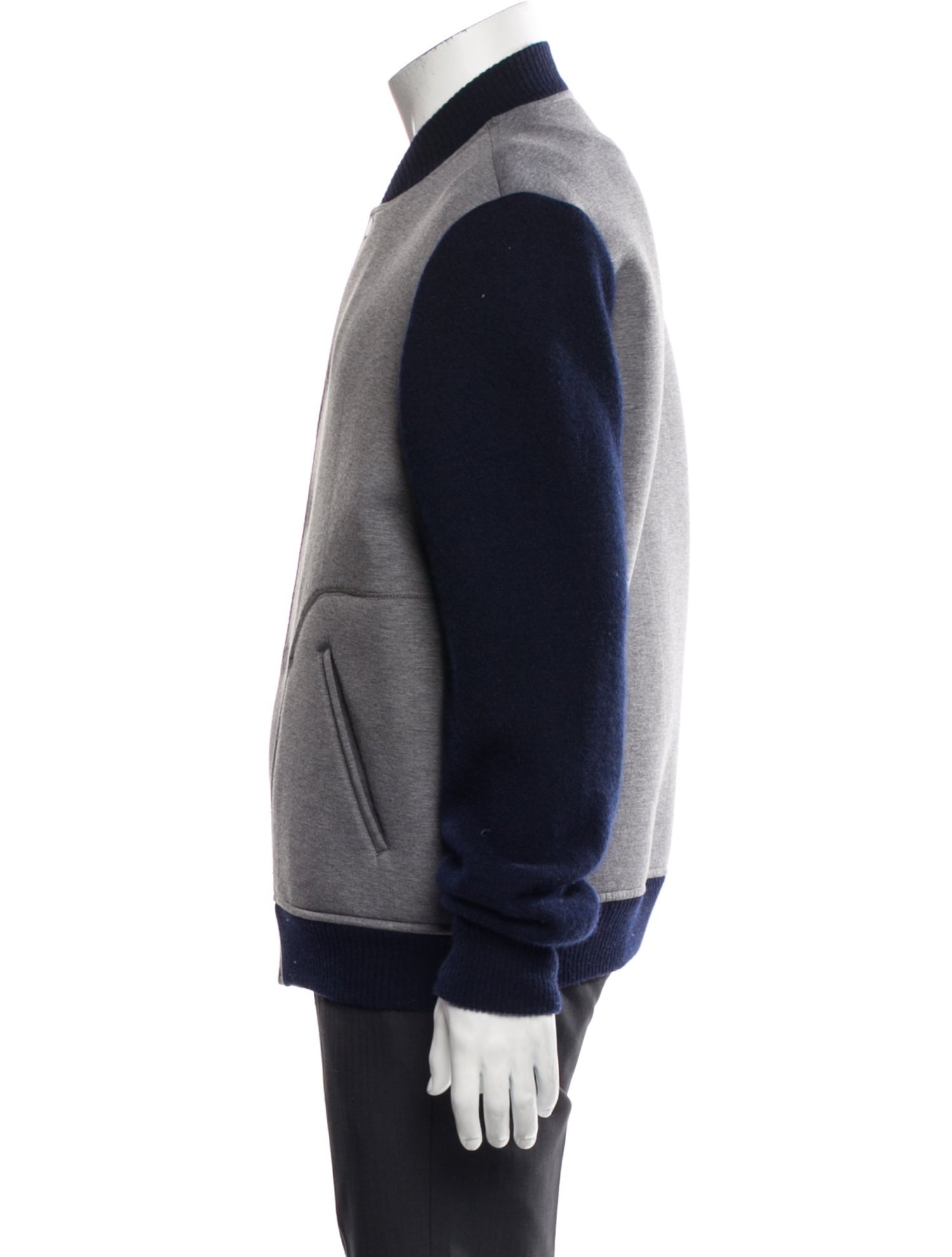 Barney's New York Colorblock Pattern Bomber Jacket