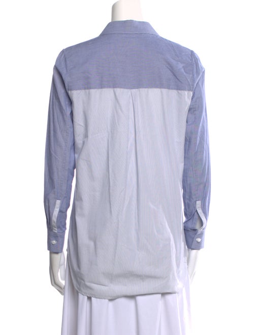 Barney's New York Striped Long Sleeve Button-Up Top