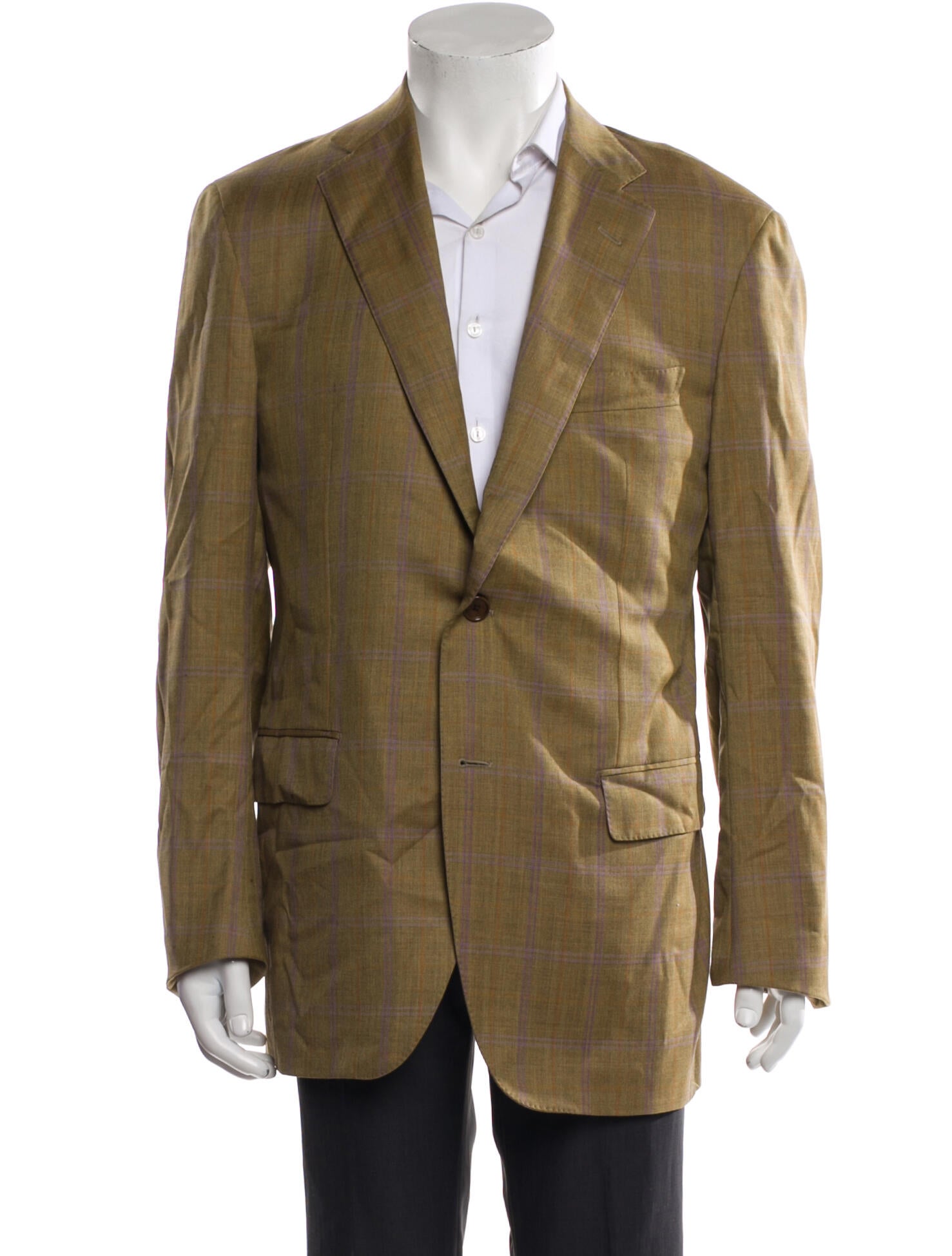 Barney's New York Wool Plaid Print Blazer