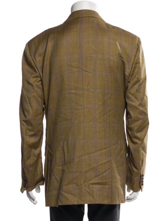 Barney's New York Wool Plaid Print Blazer