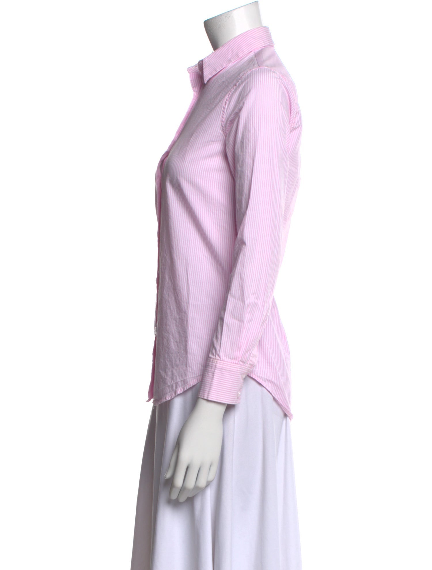 Barney's New York Striped Long Sleeve Button-Up Top