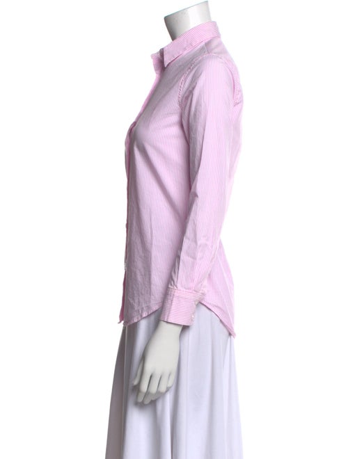 Barney's New York Striped Long Sleeve Button-Up Top