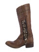 Barney's New York Leather Sequin Embellishments Riding Boots