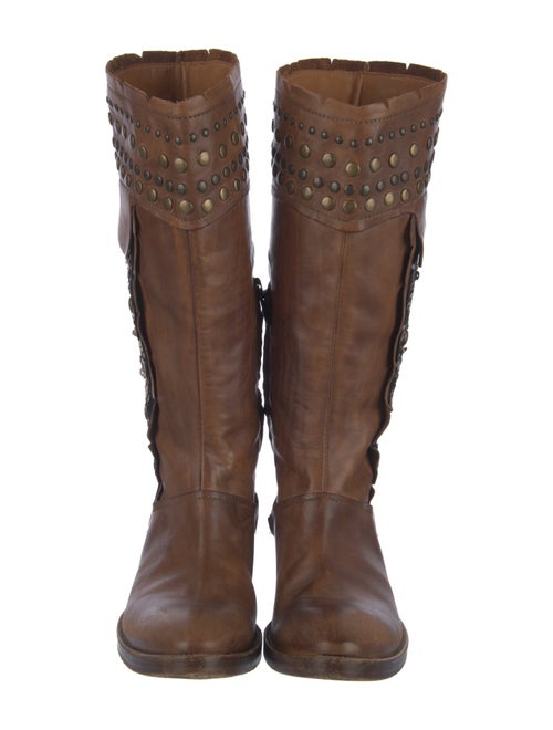 Barney's New York Leather Sequin Embellishments Riding Boots