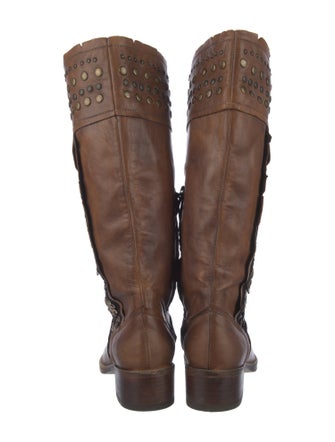 Barney's New York Leather Sequin Embellishments Riding Boots