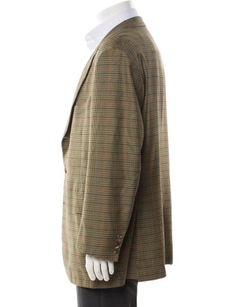 Barney's New York Wool Plaid Print Peacoat
