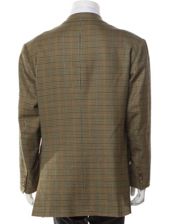 Barney's New York Wool Plaid Print Peacoat