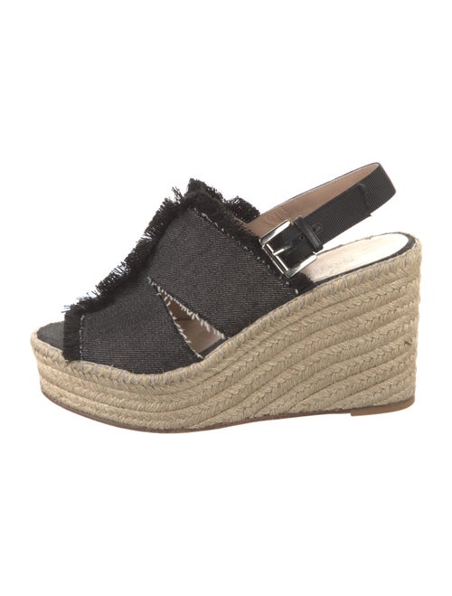 Barney's New York Denim Raw-Edge Trim Espadrilles