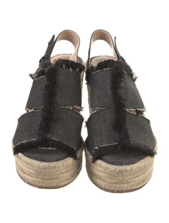 Barney's New York Denim Raw-Edge Trim Espadrilles