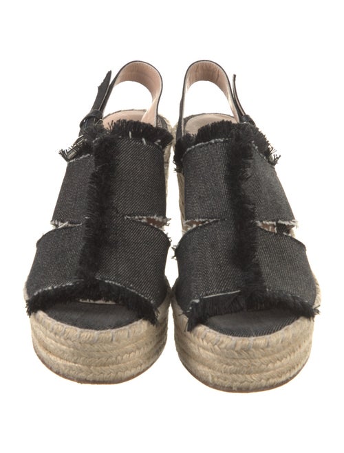 Barney's New York Denim Raw-Edge Trim Espadrilles