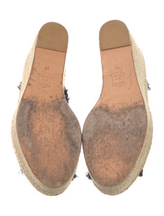 Barney's New York Denim Raw-Edge Trim Espadrilles