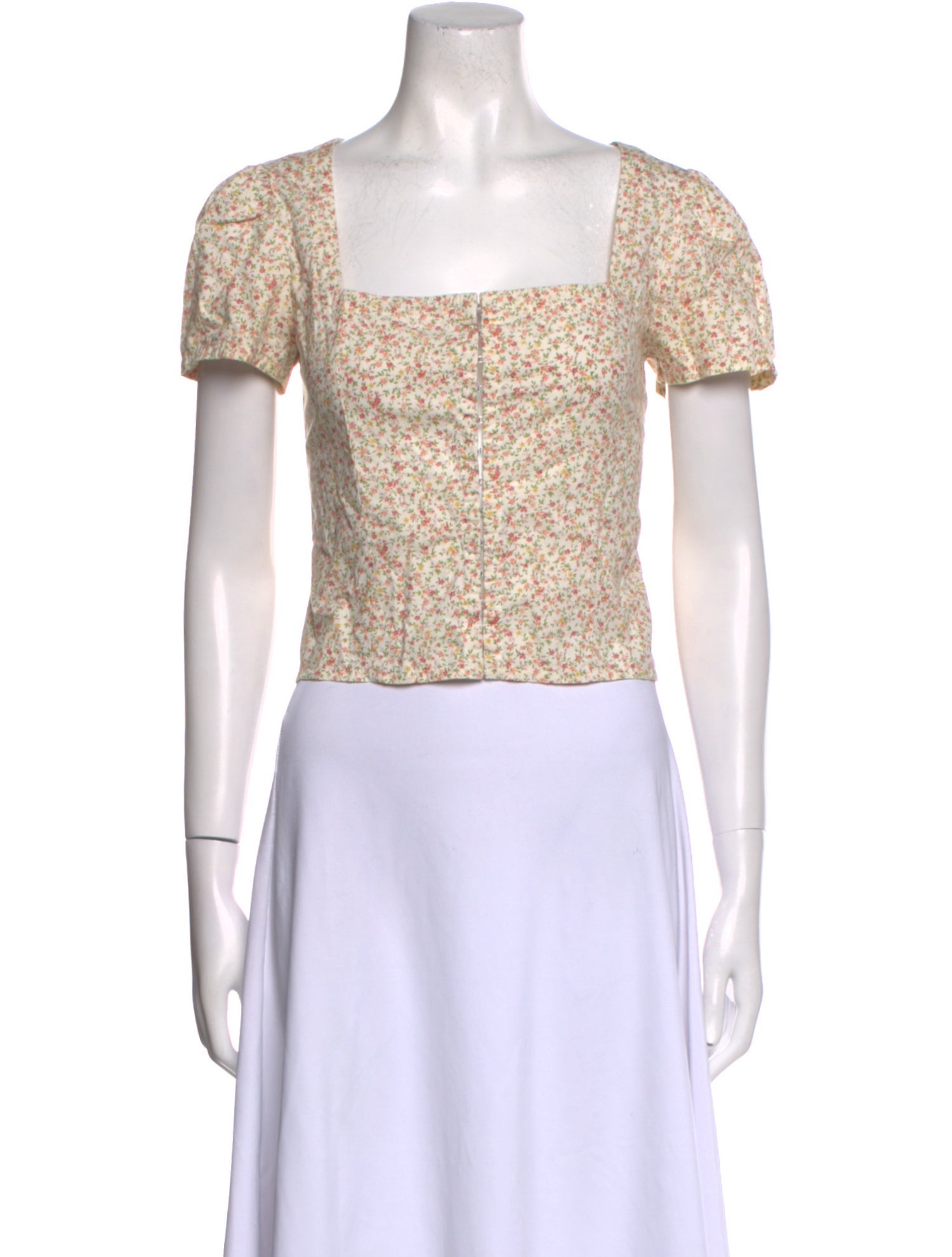 Barney's New York Printed Square Neckline Crop Top