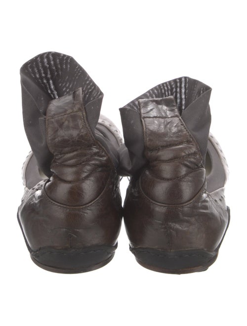 Barney's New York Embossed Leather Mesh Accents Ballet Flats