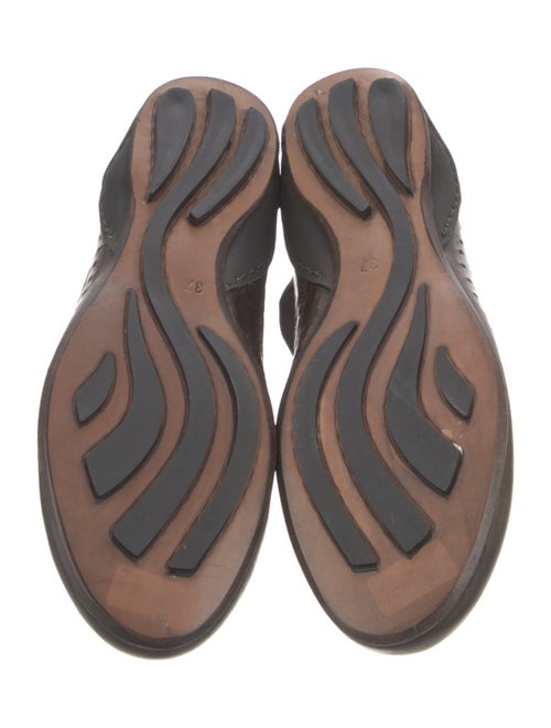 Barney's New York Embossed Leather Mesh Accents Ballet Flats